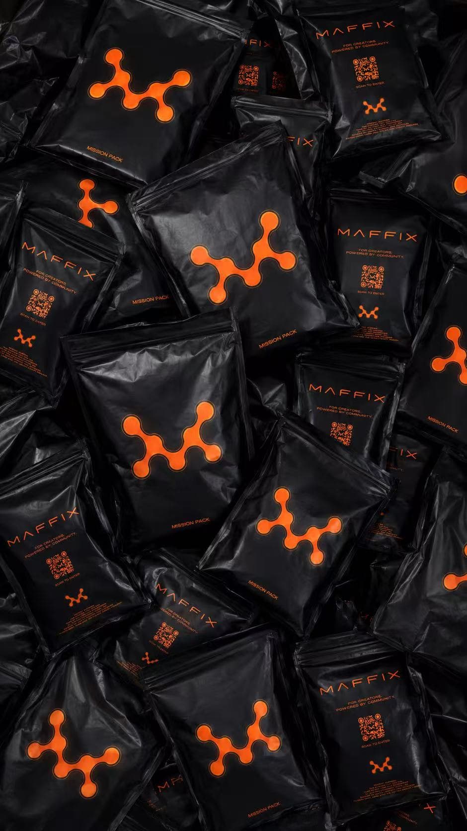 Black MAFFIX Mystery Pack bags with orange branding