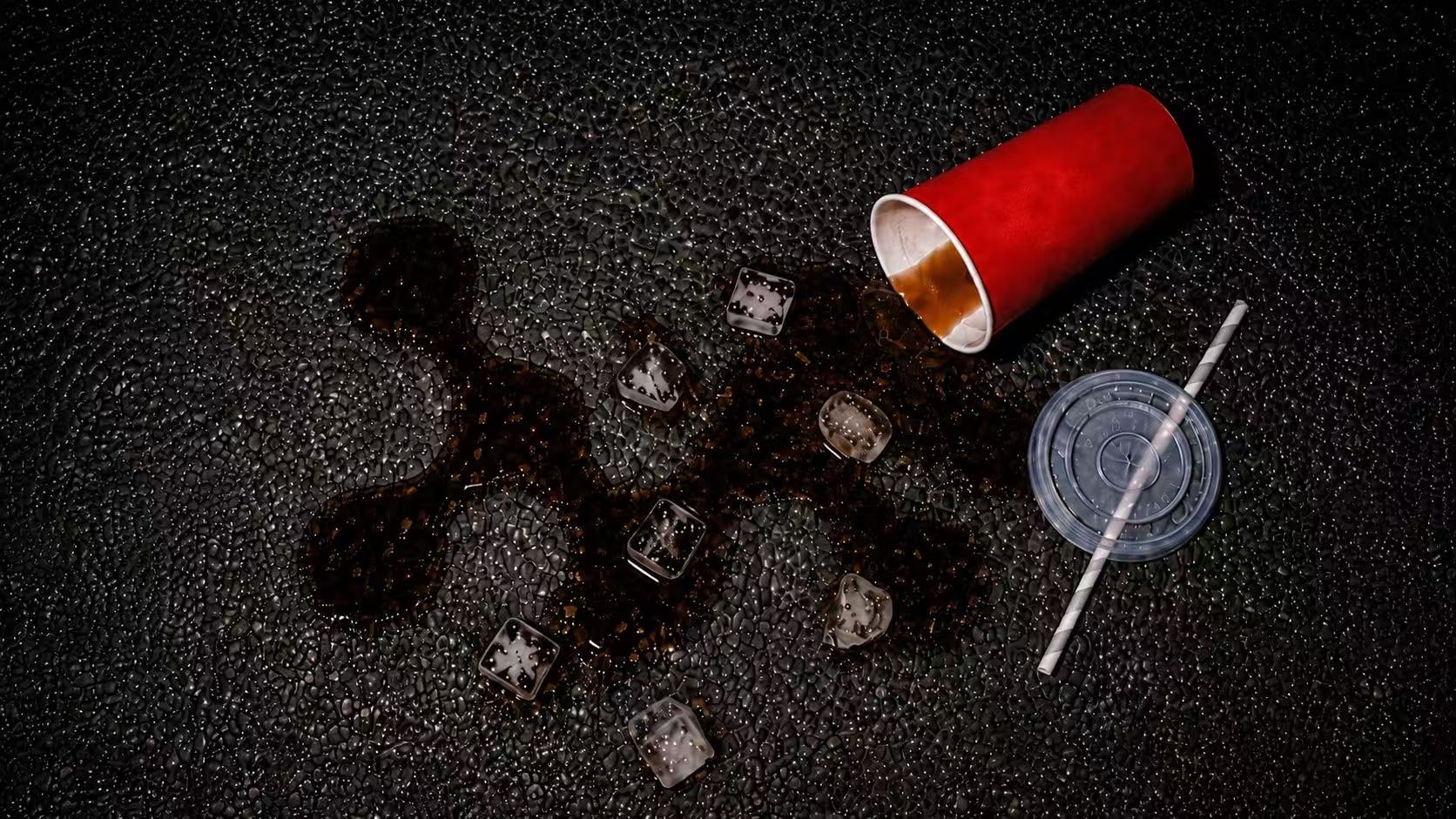 MAFLETE campaign scene with dice and red cups on asphalt